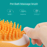 Dog Cat Bath Brush 2-in-1 Pet SPA Massage Comb Soft Silicone Pets Shower.