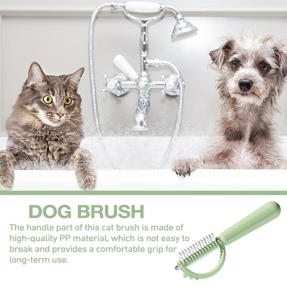 Cat Brush Self Cleaning Slicker Pets Grooming Tool With Cute Dinosaur Shape Double-sided