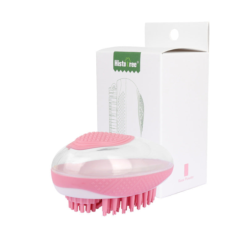 Dog Cat Bath Brush 2-in-1 Pet SPA Massage Comb Soft Silicone Pets Shower.