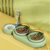 Pet Bowl Automatic Food Feeder Bowl With Water Fountain