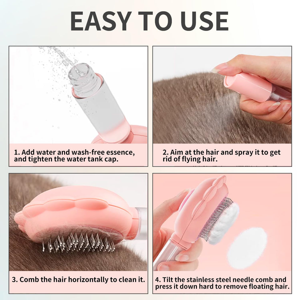 Spray Cat Brushes For Indoor Cats With Release Button Cat Brush