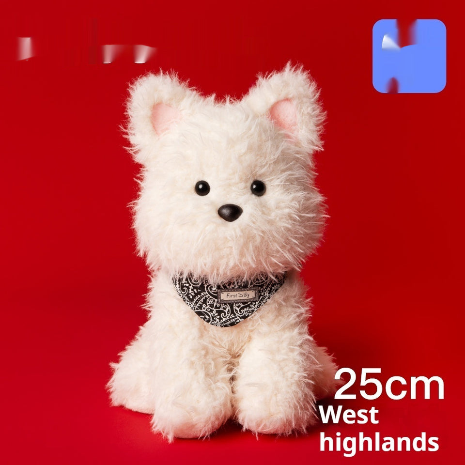 West Highland Puppy Dog Doll Plush Toy Birthday Gift