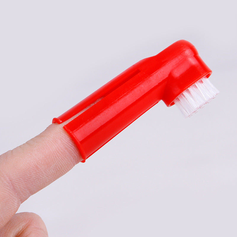 Double Head Toothbrush  Soft Pet Finger Toothbrush Set Pets Dogs Cats Teeth Care