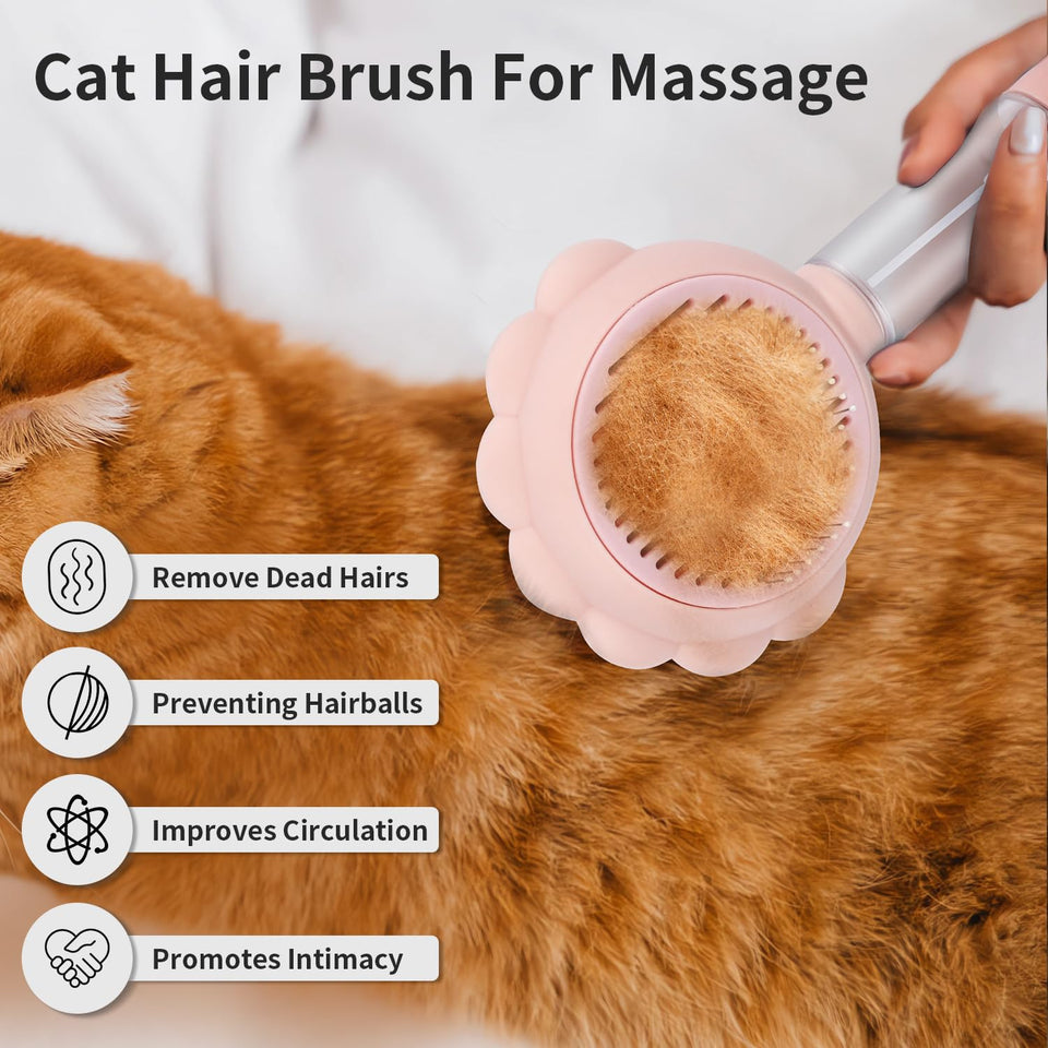 Spray Cat Brushes For Indoor Cats With Release Button Cat Brush