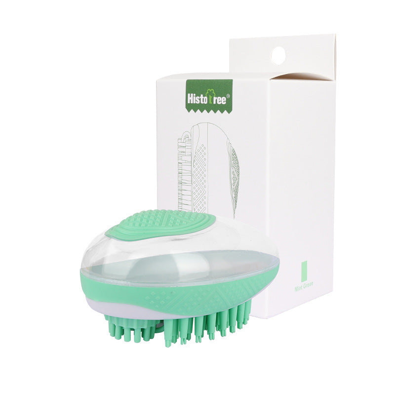 Dog Cat Bath Brush 2-in-1 Pet SPA Massage Comb Soft Silicone Pets Shower.