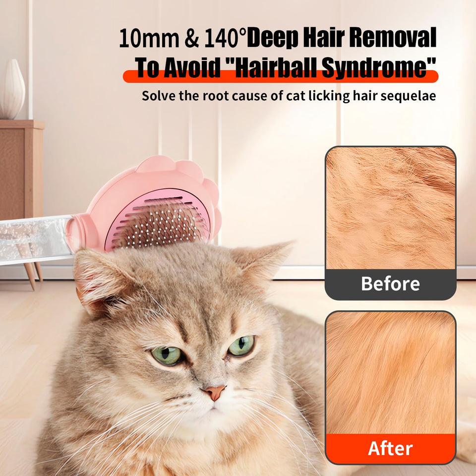 Spray Cat Brushes For Indoor Cats With Release Button Cat Brush