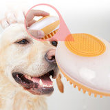 Dog Cat Bath Brush 2-in-1 Pet SPA Massage Comb Soft Silicone Pets Shower.