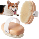 Soft Boar Bristle Pet Palm Brush For Short Haired Dogs And Cats