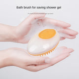Dog Cat Bath Brush 2-in-1 Pet SPA Massage Comb Soft Silicone Pets Shower.