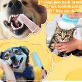 7pcs Pet Grooming Kit, Self-Cleaning Brush Shedding Kit With Nail Clipper.