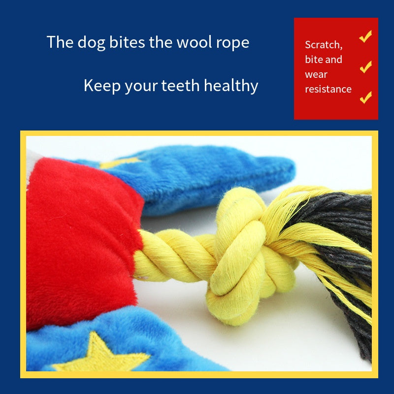 Dog Knot Plush Toy Cartoon Cotton Rope Pet Interactive Toy Cleaning Teeth Chew Toy