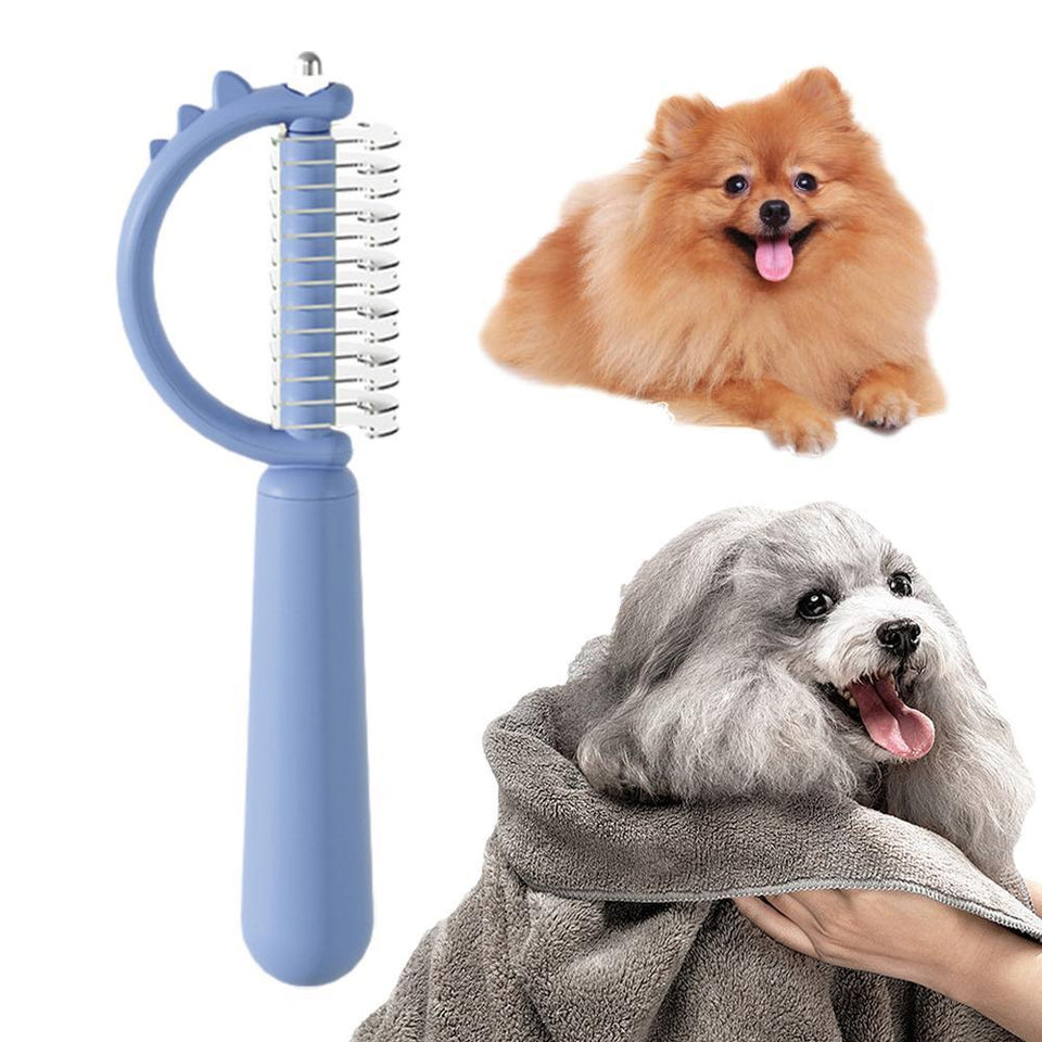 Cat Brush Self Cleaning Slicker Pets Grooming Tool With Cute Dinosaur Shape Double-sided