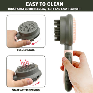 2 In 1 Double Side Cat Brushes For Indoor Cats Shedding