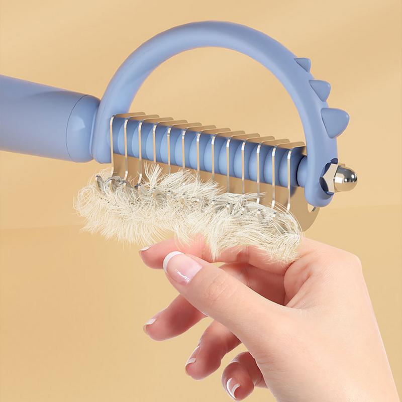 Cat Brush Self Cleaning Slicker Pets Grooming Tool With Cute Dinosaur Shape Double-sided