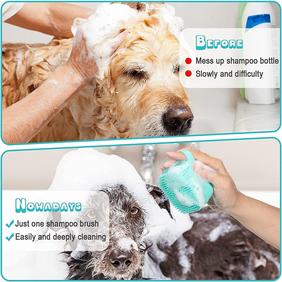 7pcs Pet Grooming Kit, Self-Cleaning Brush Shedding Kit With Nail Clipper.