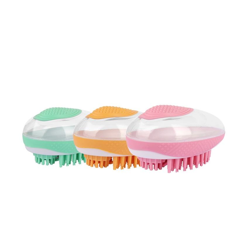 Dog Cat Bath Brush 2-in-1 Pet SPA Massage Comb Soft Silicone Pets Shower.