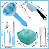 7pcs Pet Grooming Kit, Self-Cleaning Brush Shedding Kit With Nail Clipper.